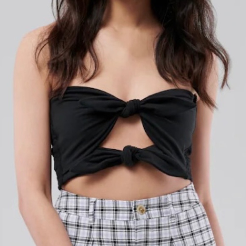 Smoked tie front tube top